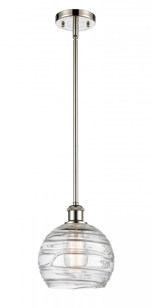 Athens Deco Swirl - 1 Light - 8 inch - Polished Nickel - Mini Pendant