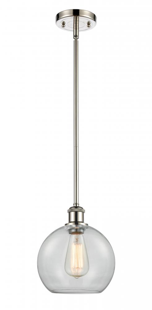 Athens - 1 Light - 8 inch - Polished Nickel - Mini Pendant