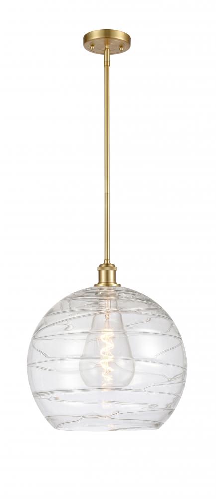 Athens Deco Swirl - 1 Light - 14 inch - Satin Gold - Pendant