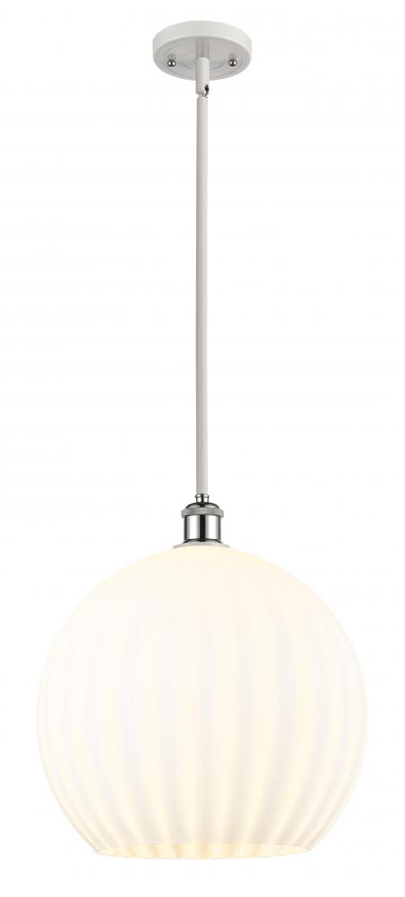 White Venetian - 1 Light - 14 inch - White Polished Chrome - Pendant