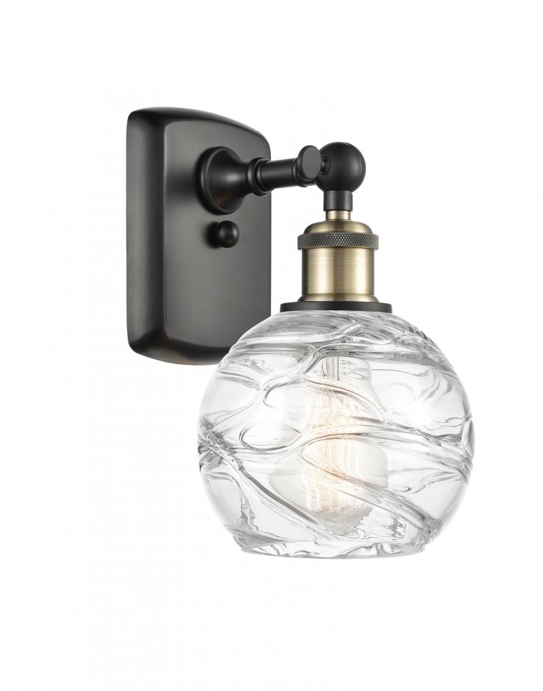 Athens Deco Swirl - 1 Light - 6 inch - Black Antique Brass - Sconce