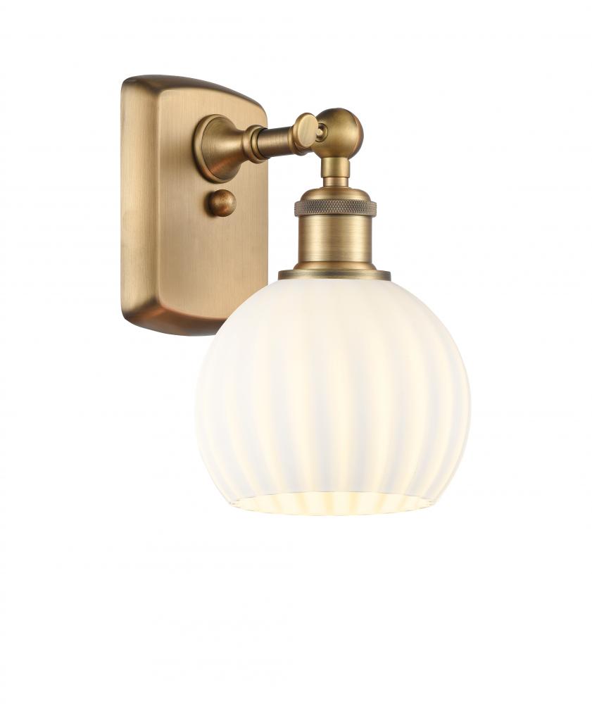 White Venetian - 1 Light - 6 inch - Brushed Brass - Sconce