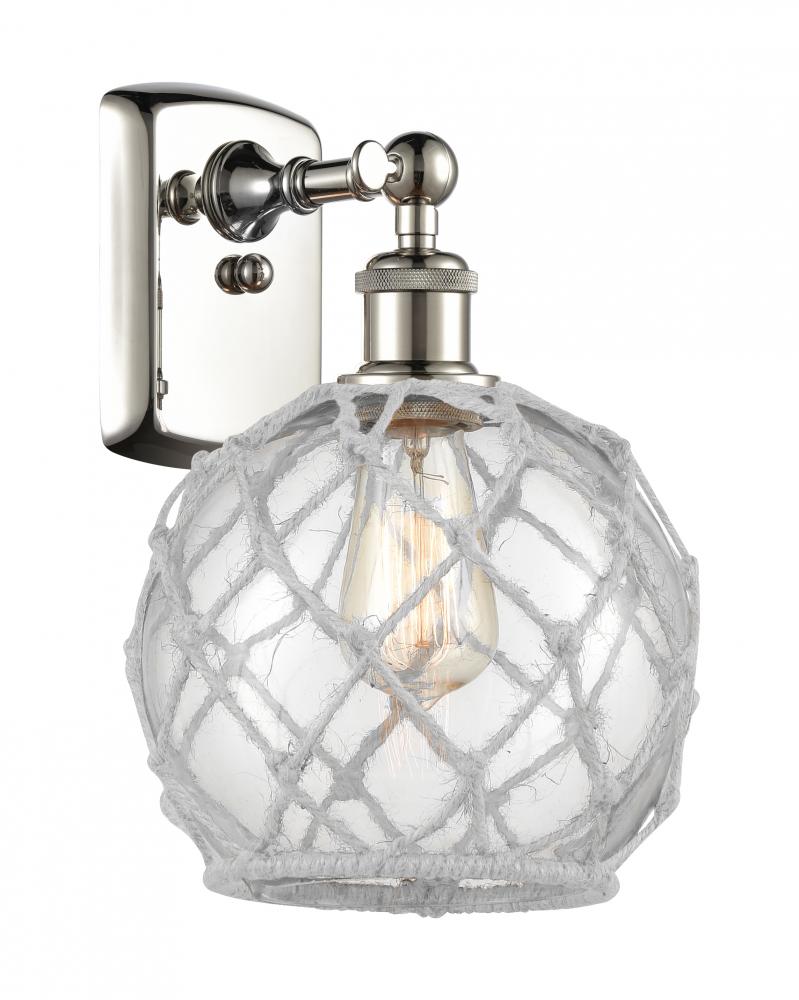 Farmhouse Rope - 1 Light - 8 inch - Polished Nickel - Sconce