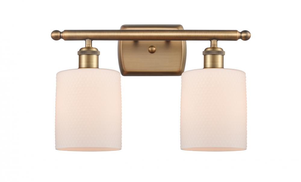 Cobbleskill - 2 Light - 15 inch - Brushed Brass - Bath Vanity Light