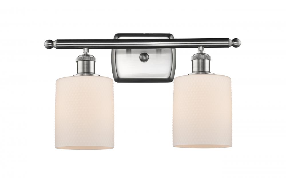 Cobbleskill - 2 Light - 15 inch - Brushed Satin Nickel - Bath Vanity Light