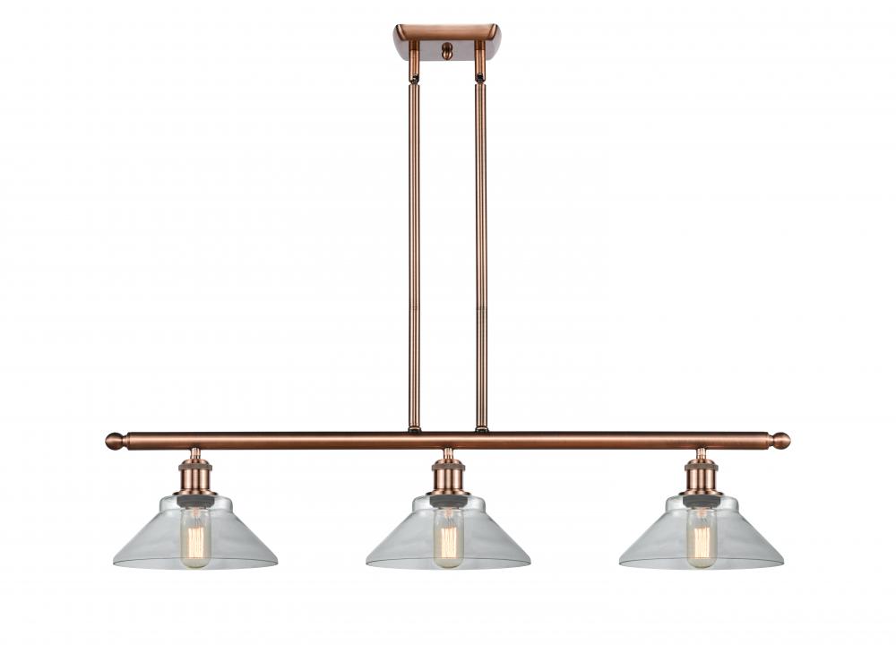 Orwell - 3 Light - 36 inch - Antique Copper - Cord hung - Island Light