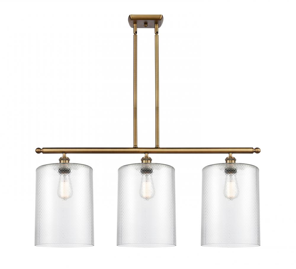 Cobbleskill - 3 Light - 36 inch - Brushed Brass - Cord hung - Island Light