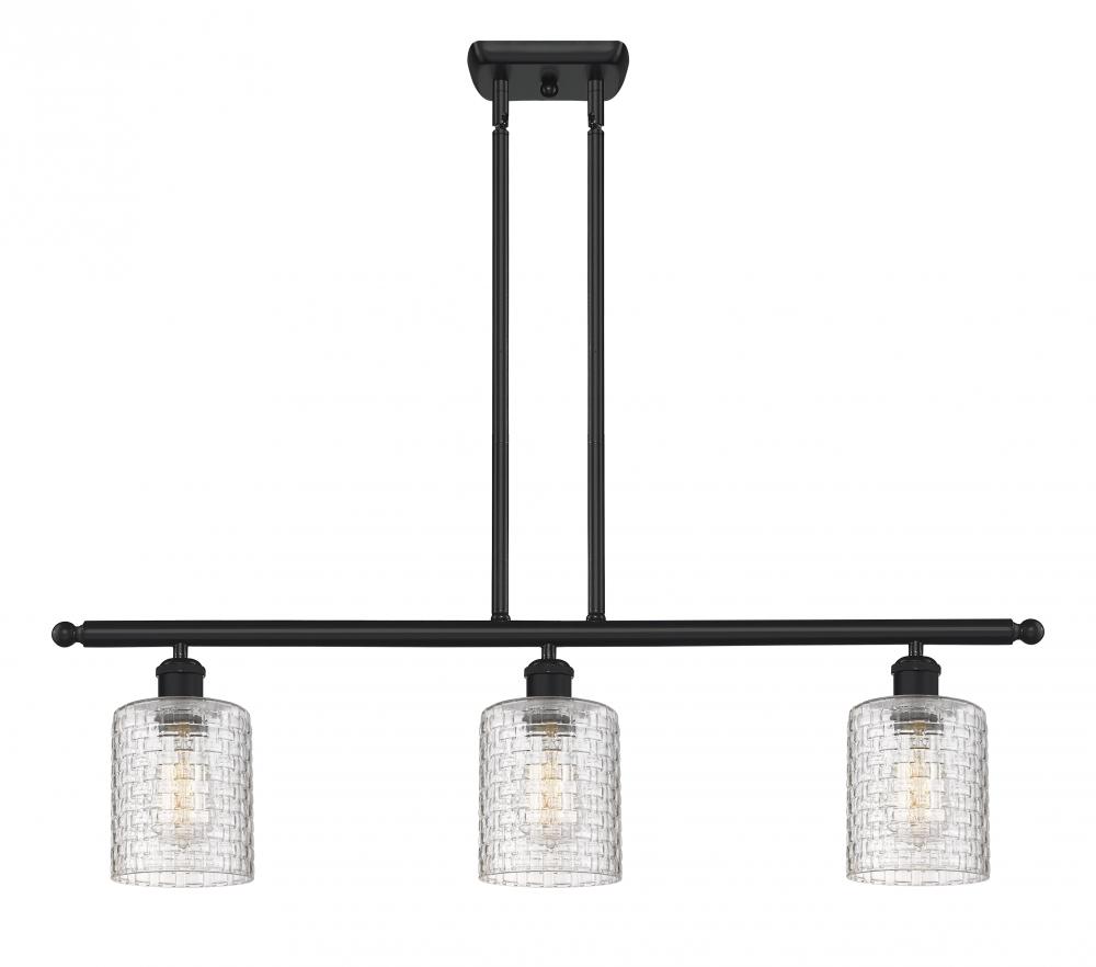 Cobbleskill - 3 Light - 36 inch - Matte Black - Cord hung - Island Light