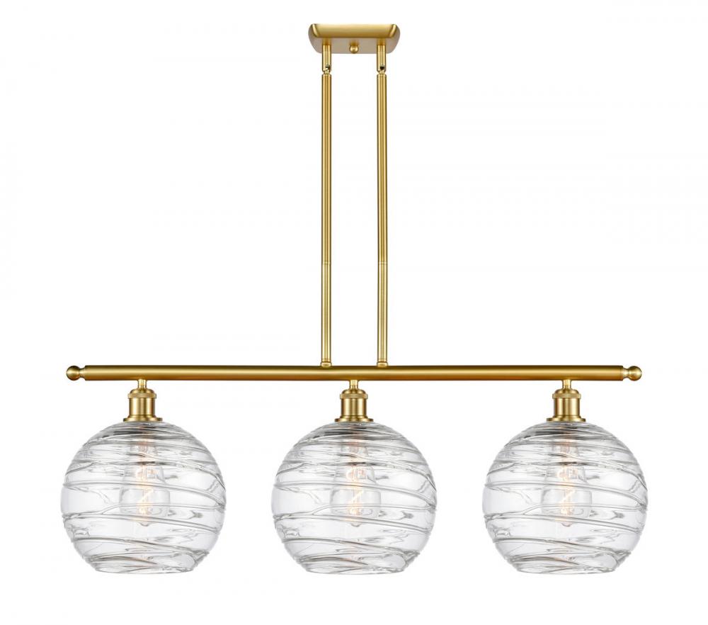 Athens Deco Swirl - 3 Light - 37 inch - Satin Gold - Cord hung - Island Light