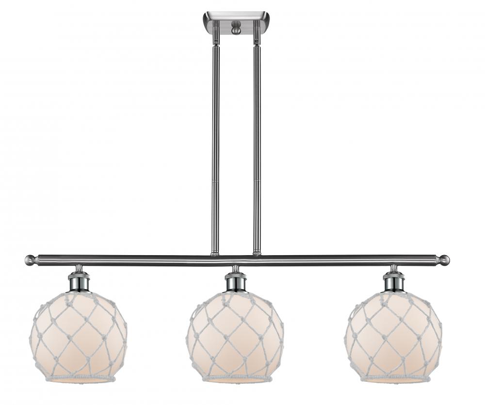 Farmhouse Rope - 3 Light - 36 inch - Brushed Satin Nickel - Cord hung - Island Light