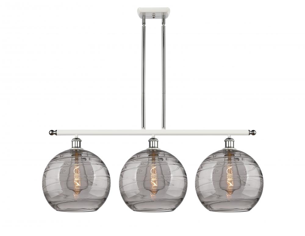 Athens Deco Swirl - 3 Light - 39 inch - White Polished Chrome - Cord hung - Island Light