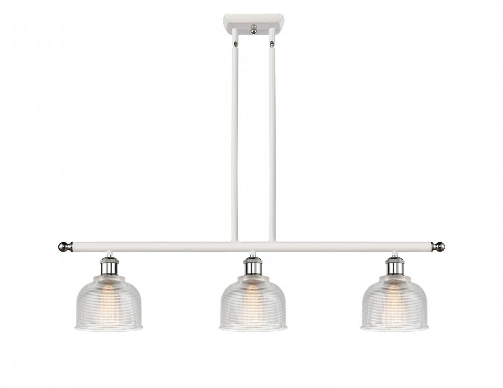 Dayton - 3 Light - 36 inch - White Polished Chrome - Cord hung - Island Light