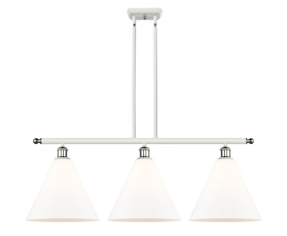 Berkshire - 3 Light - 39 inch - White Polished Chrome - Cord hung - Island Light