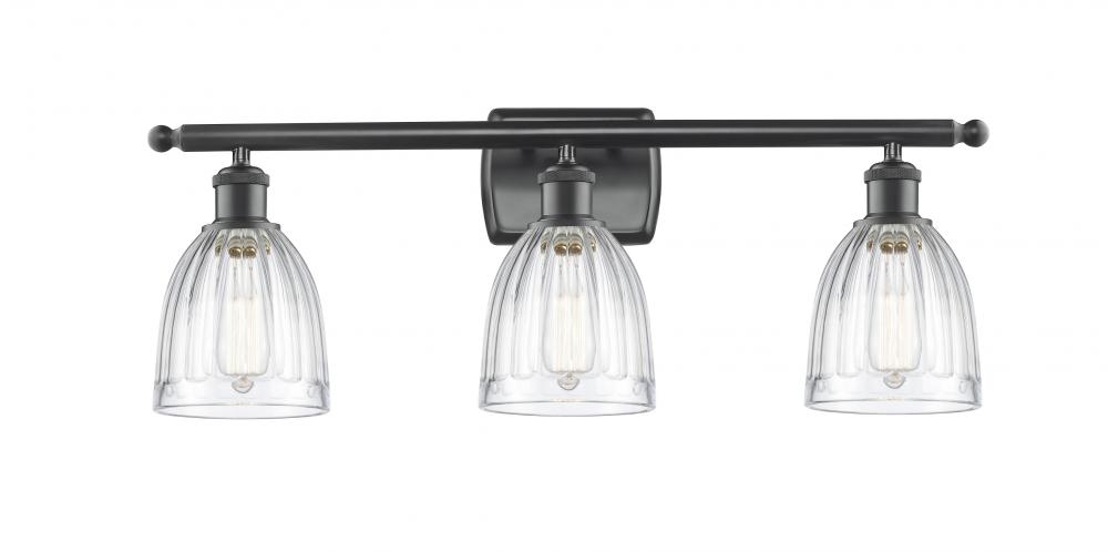 Brookfield - 3 Light - 26 inch - Matte Black - Bath Vanity Light