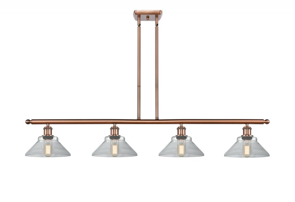 Orwell - 4 Light - 48 inch - Antique Copper - Cord hung - Island Light