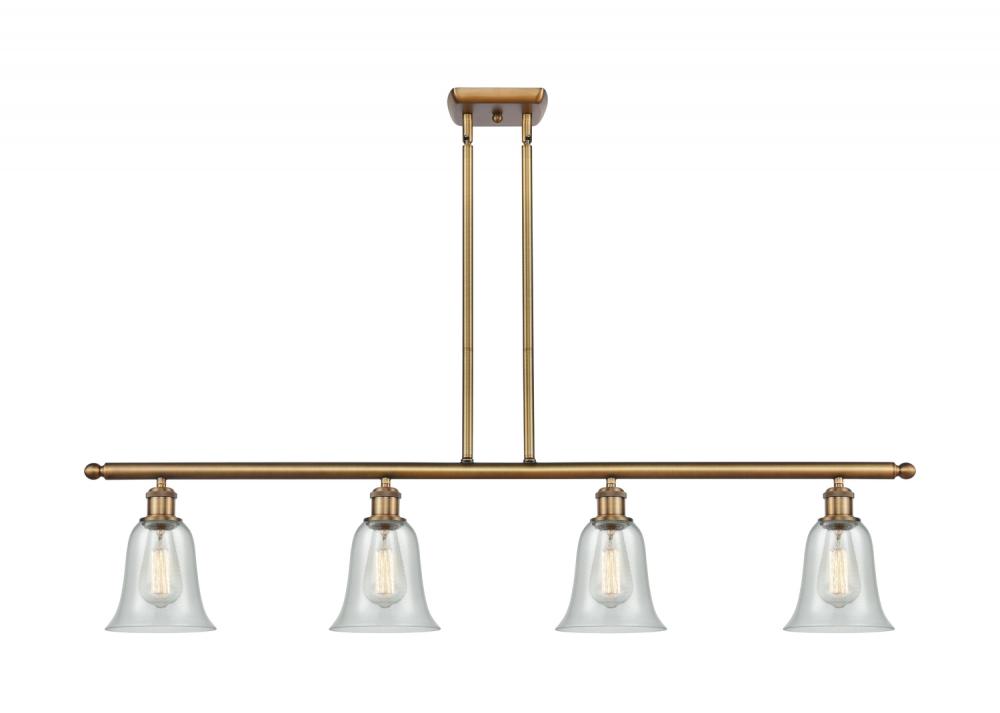 Hanover - 4 Light - 48 inch - Brushed Brass - Cord hung - Island Light