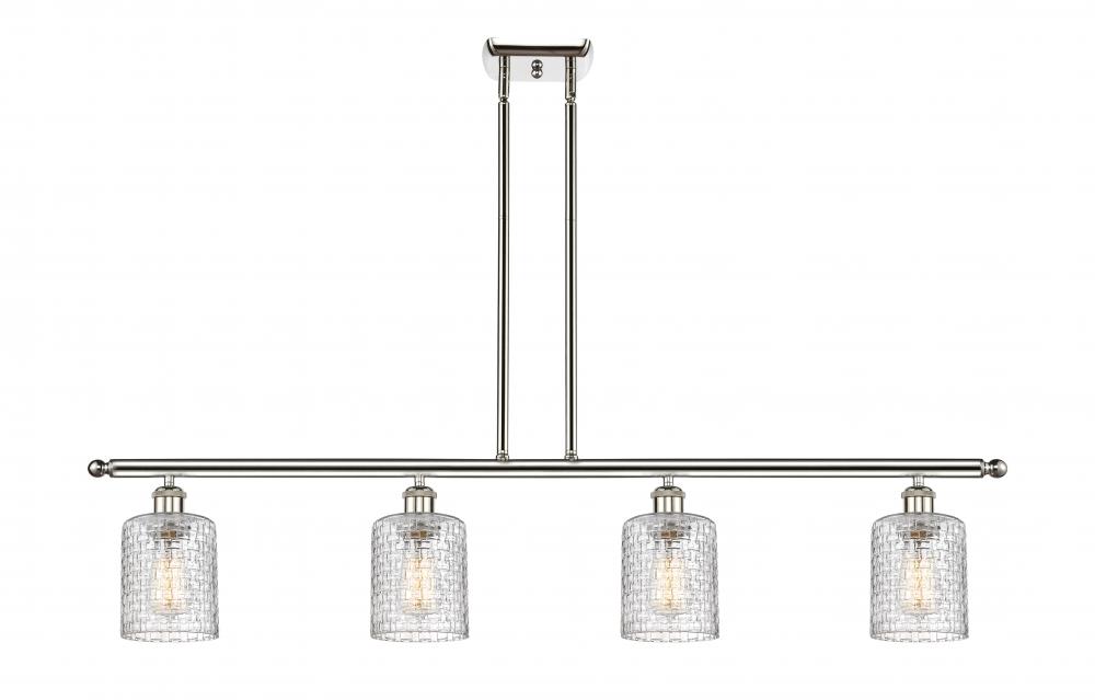 Cobbleskill - 4 Light - 48 inch - Polished Nickel - Cord hung - Island Light