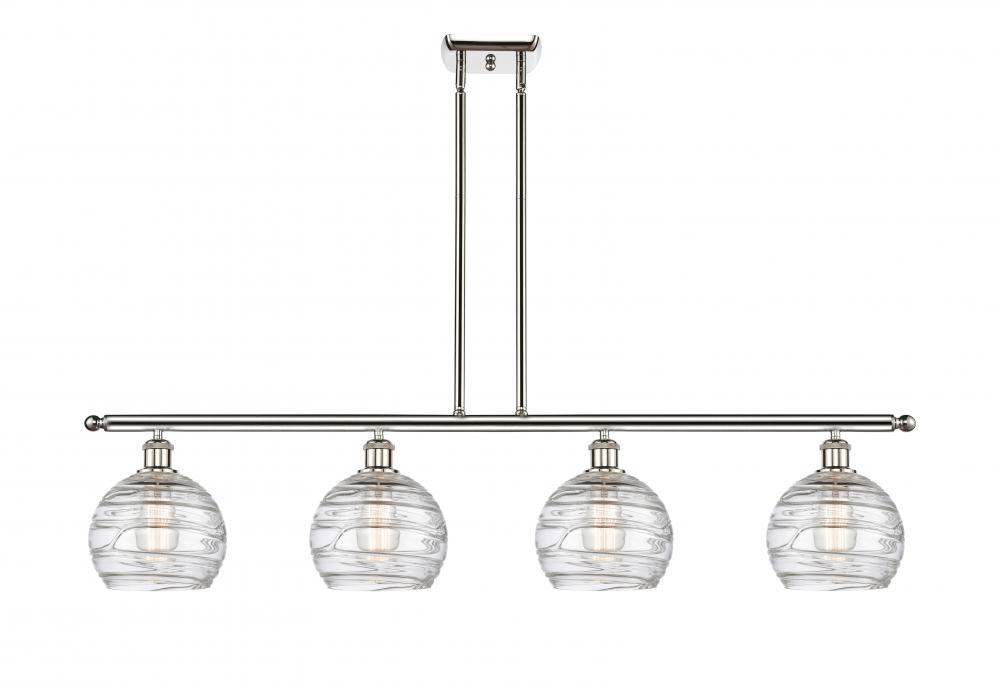 Athens Deco Swirl - 4 Light - 48 inch - Polished Nickel - Cord hung - Island Light