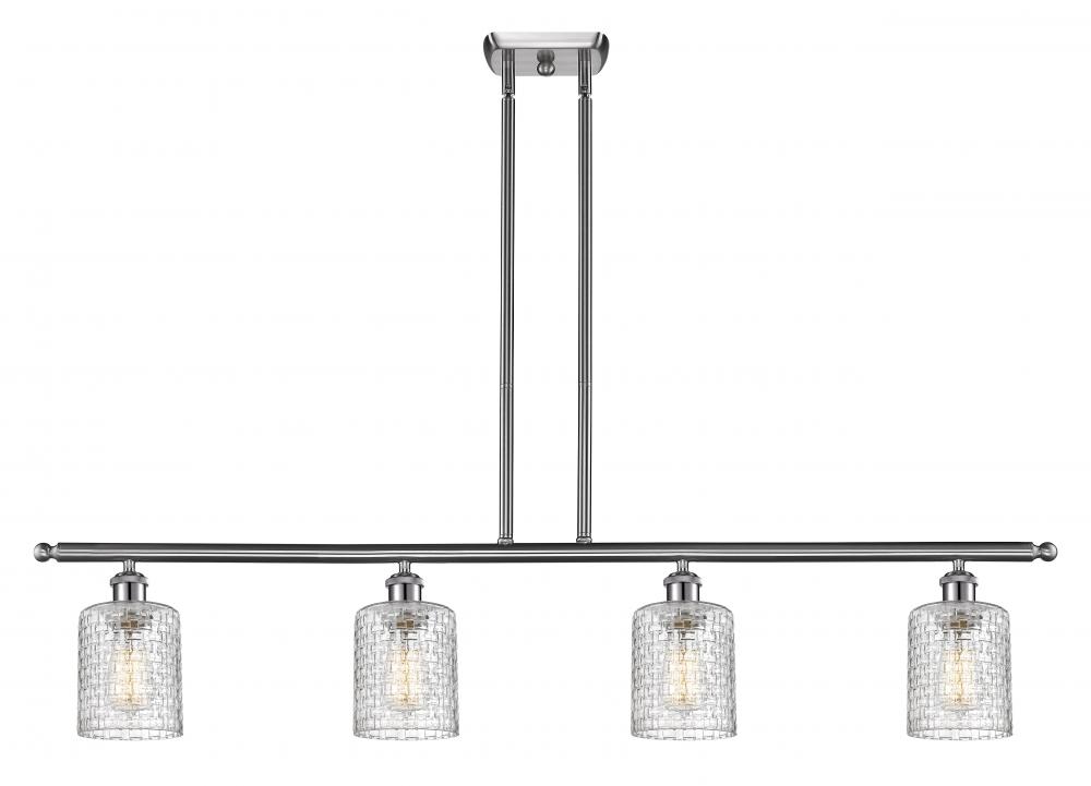 Cobbleskill - 4 Light - 48 inch - Brushed Satin Nickel - Cord hung - Island Light