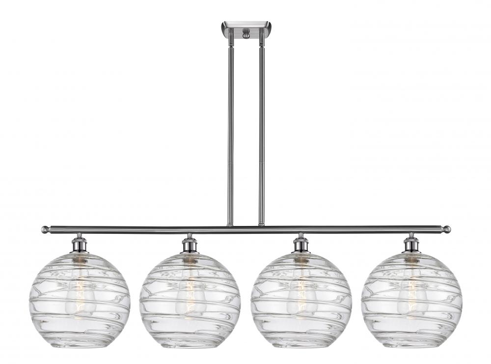 Athens Deco Swirl - 4 Light - 50 inch - Brushed Satin Nickel - Cord hung - Island Light