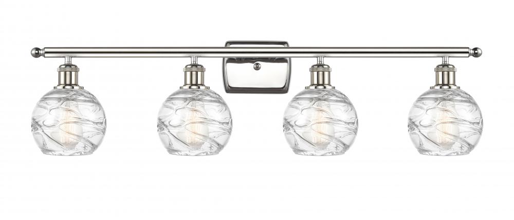 Athens Deco Swirl - 4 Light - 36 inch - Polished Nickel - Bath Vanity Light