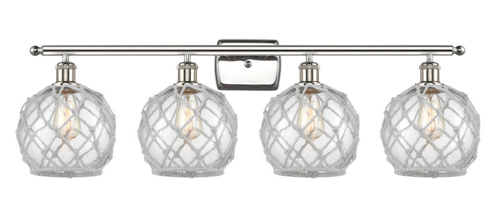 Farmhouse Rope - 4 Light - 38 inch - Polished Nickel - Bath Vanity Light