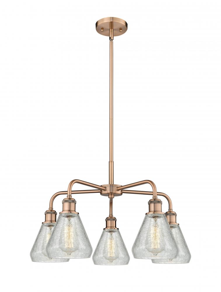 Conesus - 5 Light - 24 inch - Antique Copper - Chandelier