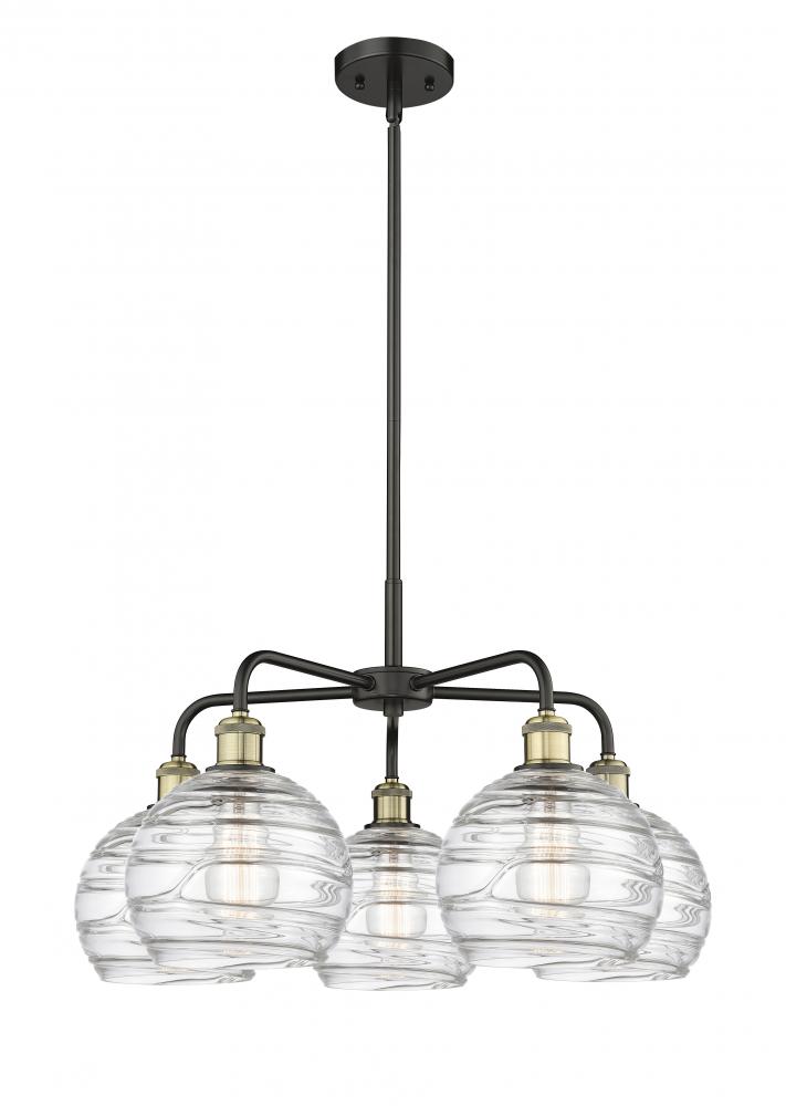 Athens Deco Swirl - 5 Light - 26 inch - Black Antique Brass - Chandelier