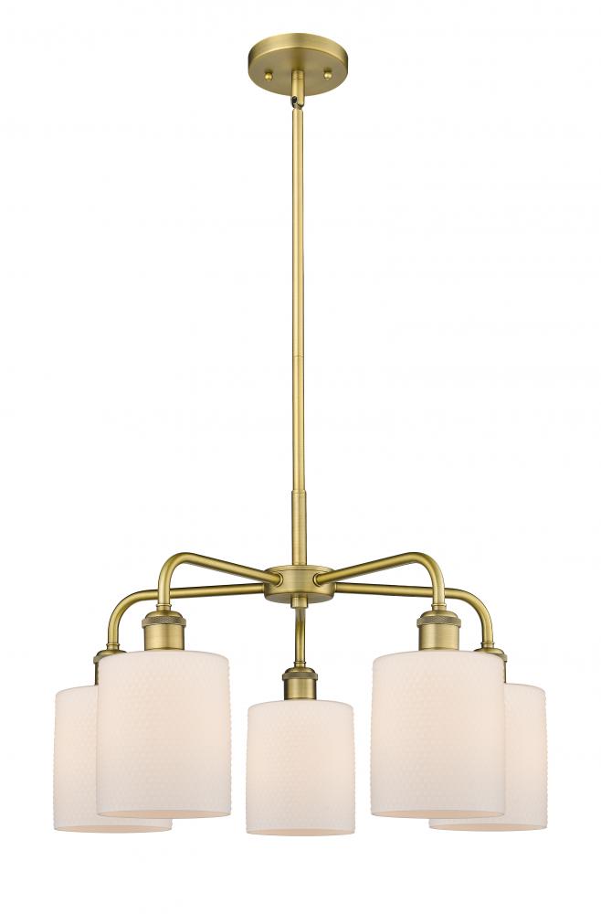 Cobbleskill - 5 Light - 23 inch - Brushed Brass - Chandelier