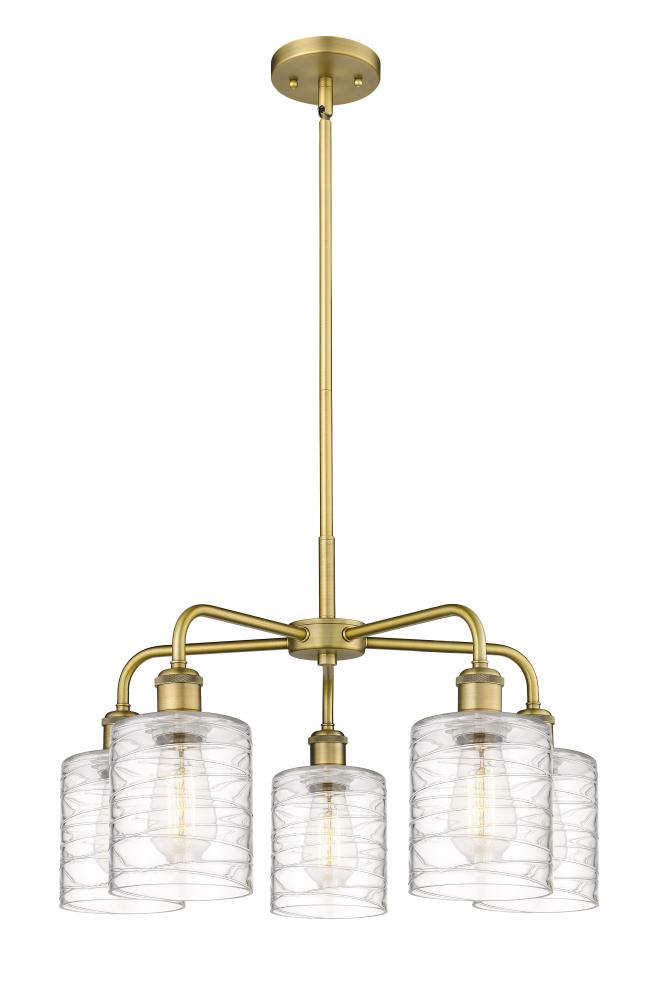 Cobbleskill - 5 Light - 23 inch - Brushed Brass - Chandelier