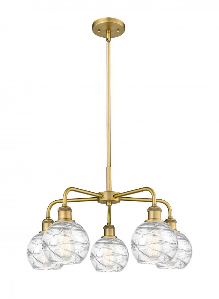 Athens Deco Swirl - 5 Light - 24 inch - Brushed Brass - Chandelier