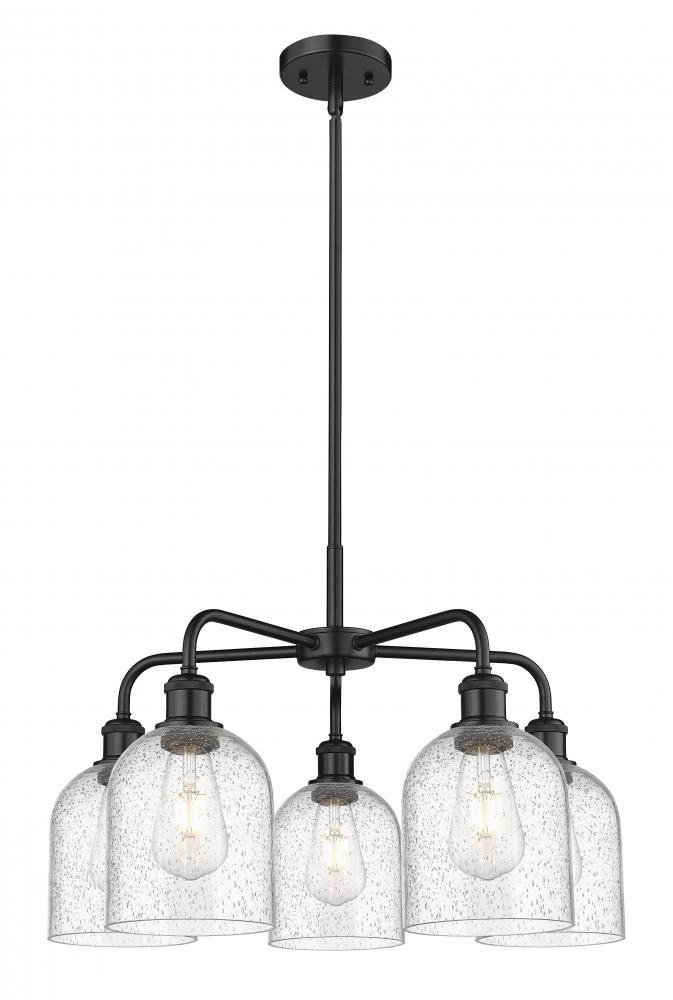 Bella - 5 Light - 24 inch - Matte Black - Chandelier