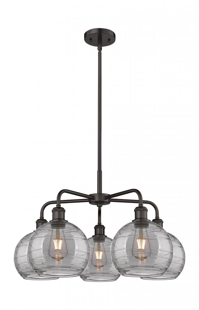 Athens Deco Swirl - 5 Light - 26 inch - Oil Rubbed Bronze - Chandelier