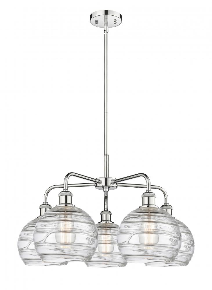 Athens Deco Swirl - 5 Light - 26 inch - Polished Chrome - Chandelier