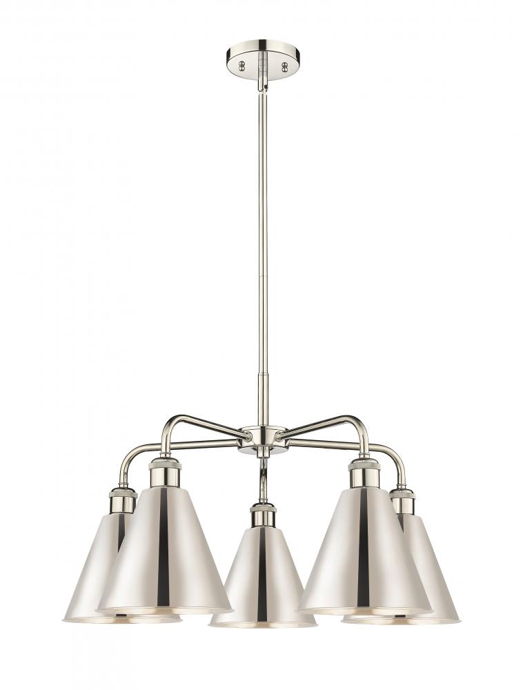 Berkshire - 5 Light - 26 inch - Polished Nickel - Chandelier