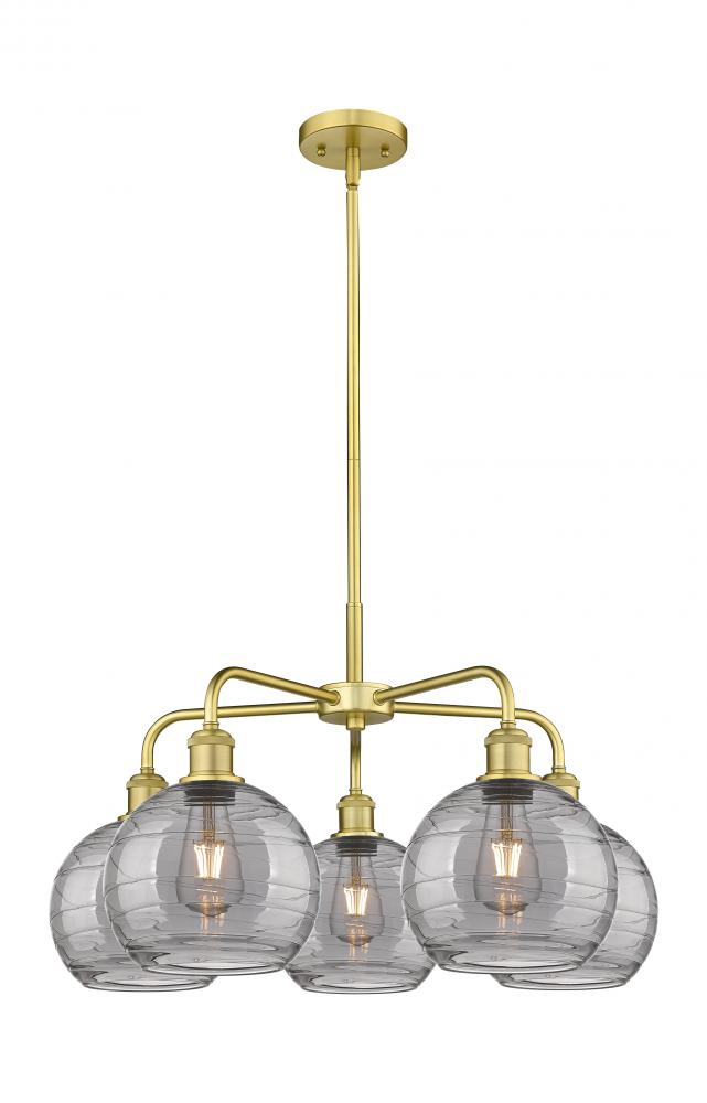 Athens Deco Swirl - 5 Light - 26 inch - Satin Gold - Chandelier