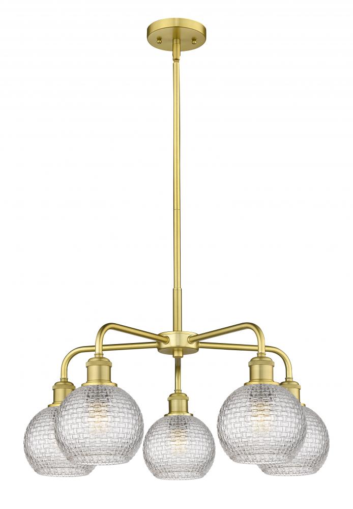 Athens - 5 Light - 24 inch - Satin Gold - Chandelier