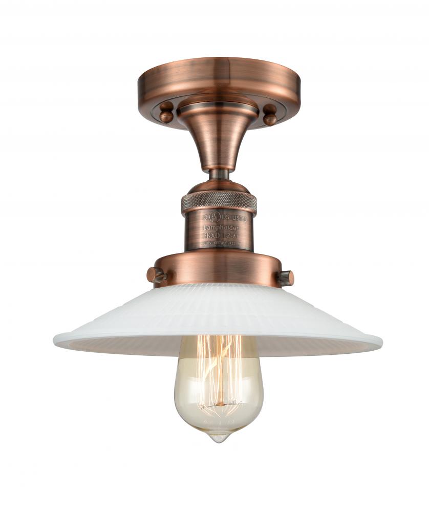 Halophane - 1 Light - 9 inch - Antique Copper - Semi-Flush Mount