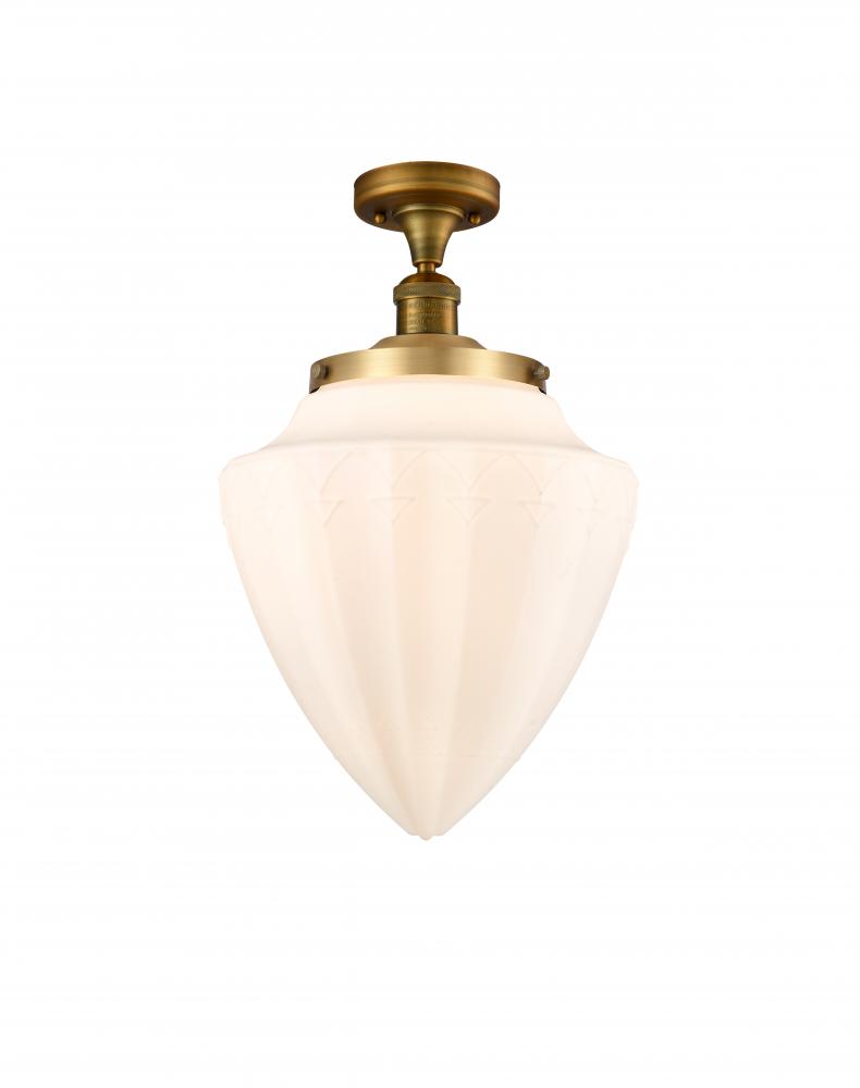 Bullet - 1 Light - 12 inch - Brushed Brass - Semi-Flush Mount