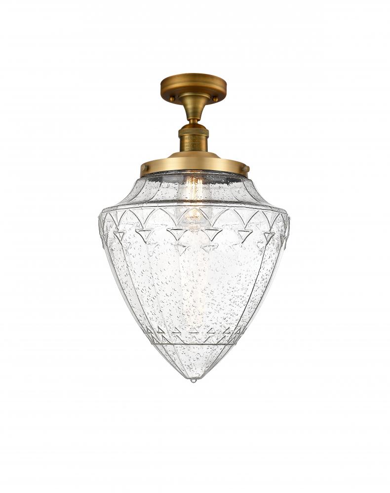 Bullet - 1 Light - 12 inch - Brushed Brass - Semi-Flush Mount