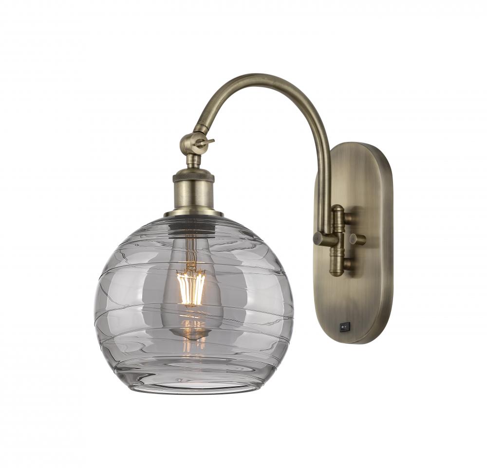 Athens Deco Swirl - 1 Light - 8 inch - Antique Brass - Sconce