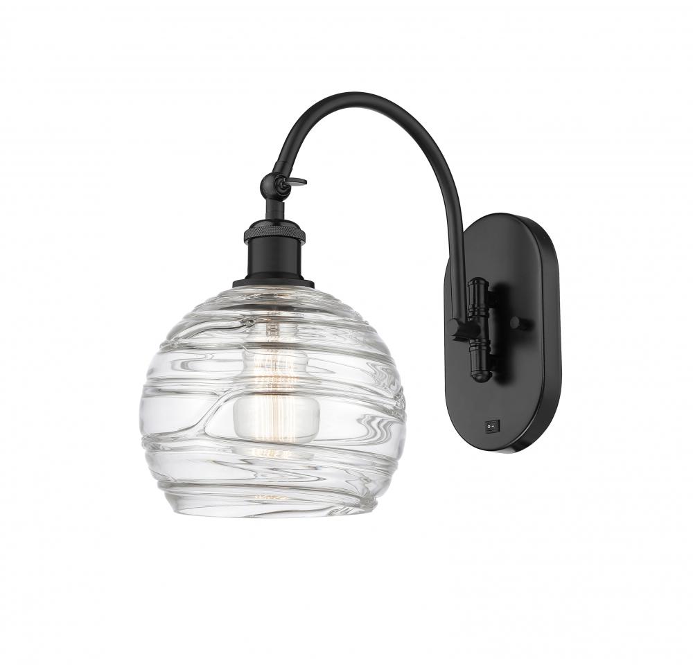 Athens Deco Swirl - 1 Light - 8 inch - Matte Black - Sconce