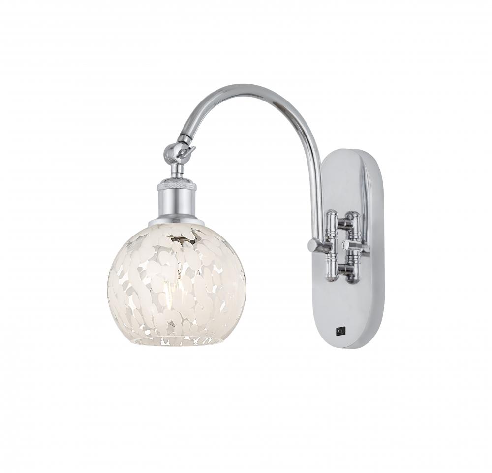 White Mouchette - 1 Light - 6 inch - Polished Chrome - Sconce