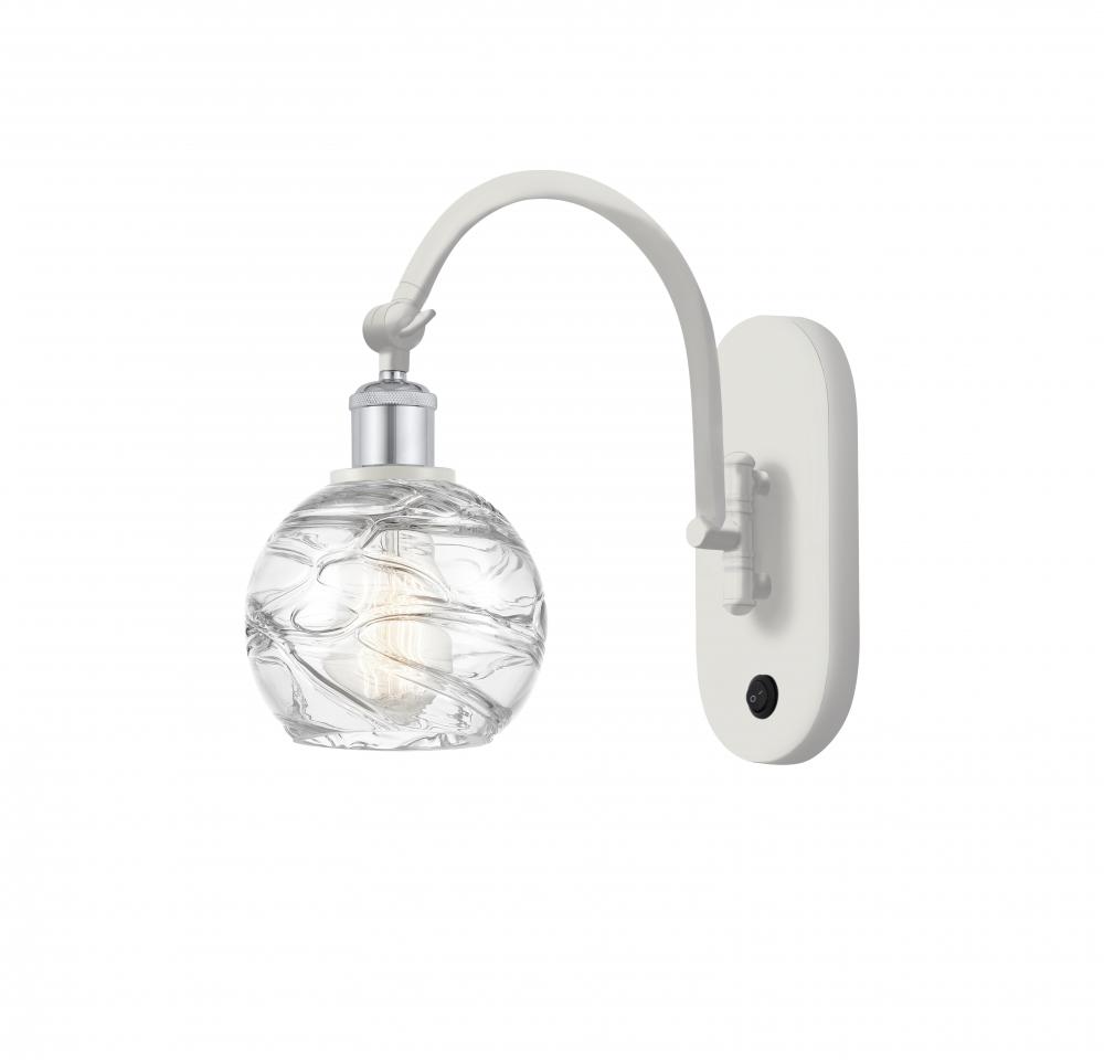 Athens Deco Swirl - 1 Light - 6 inch - White Polished Chrome - Sconce