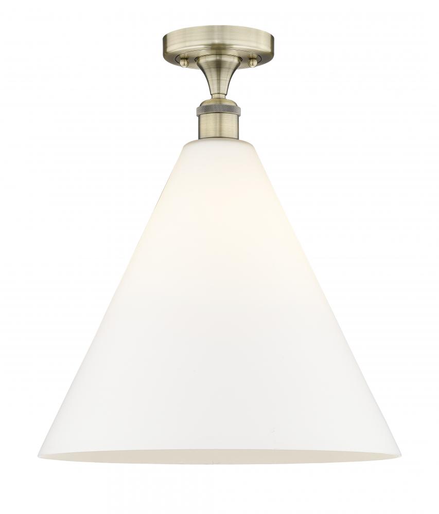 Berkshire - 1 Light - 16 inch - Antique Brass - Semi-Flush Mount