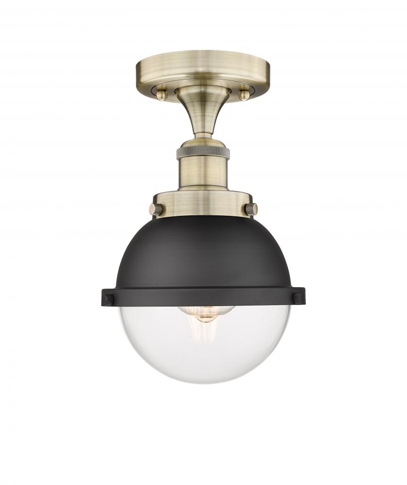 Edison - 1 Light - 7 inch - Antique Brass - Semi-Flush Mount