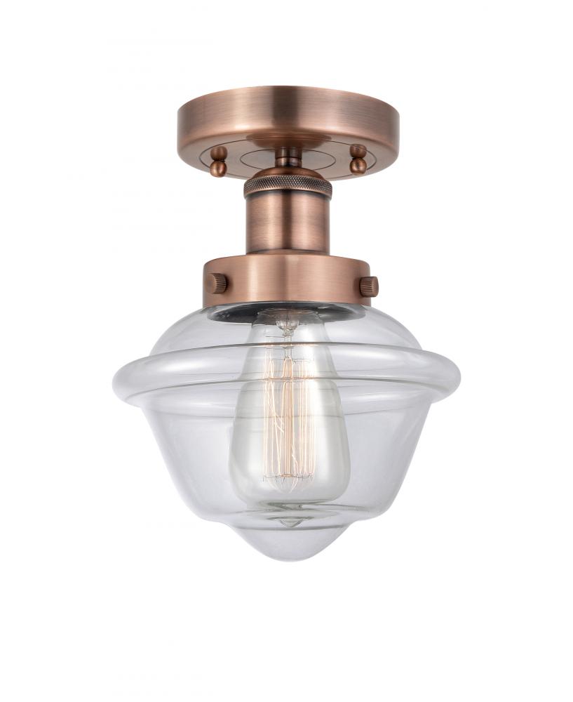 Oxford - 1 Light - 7 inch - Antique Copper - Semi-Flush Mount