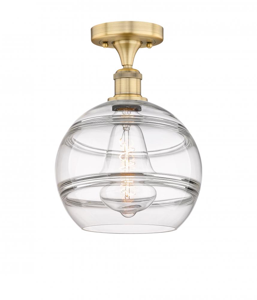 Rochester - 1 Light - 10 inch - Brushed Brass - Semi-Flush Mount