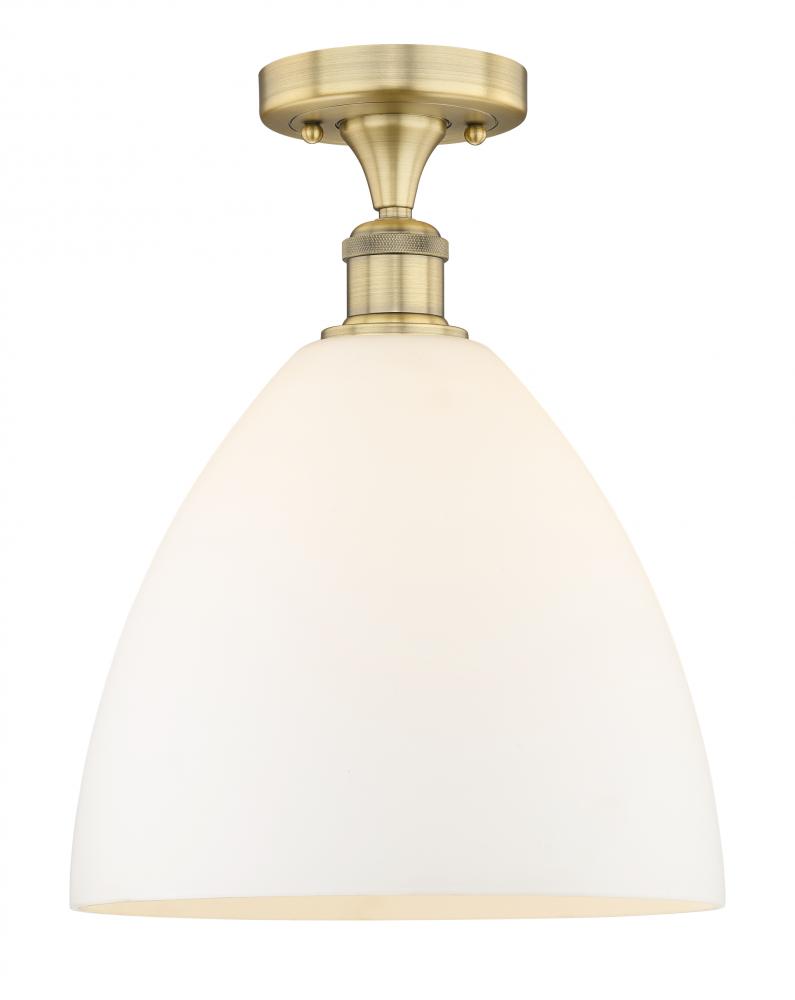 Bristol - 1 Light - 12 inch - Brushed Brass - Semi-Flush Mount