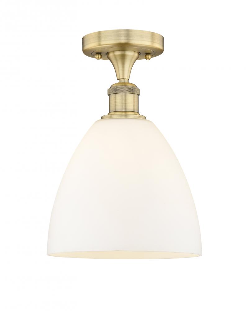 Bristol - 1 Light - 9 inch - Brushed Brass - Semi-Flush Mount